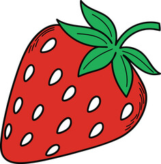 Obraz premium strawberry vector, strawberry illustration vector, strawberry vector clipart, strawberry vector design, strawberry silhouette vector, strawberry red and green