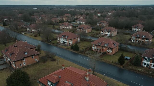 Vertical Video of Abandoned Houses Aerial View