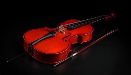 Fototapeta premium Red cello on black background