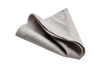 Folded linen napkin, light gray