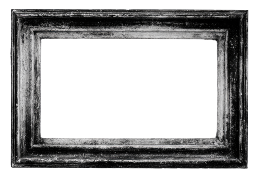 Aged, dark wooden picture frame