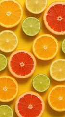 Vibrant citrus fruits pattern