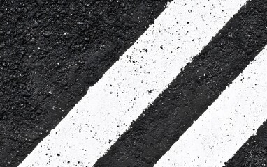 Fototapeta premium Abstract Asphalt Texture Diagonal White Stripes Background