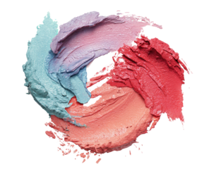 Swirling colorful makeup smudges