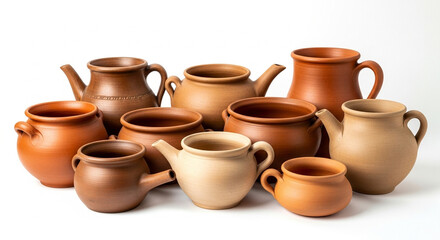 clay pots on a wooden table