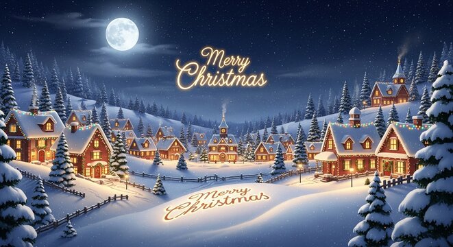 christmas night landscape