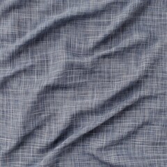 Blue Wrinkled Linen Fabric Texture Background