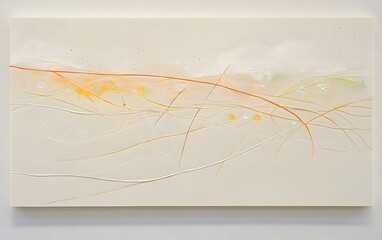 Abstract Cream Beige Canvas Art Painting Texture Lines