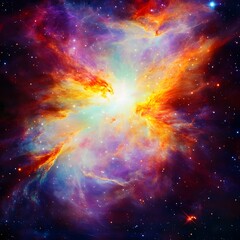 Vibrant Nebula Cosmic Cloudscape Space Art