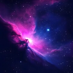 Cosmic Nebula Pink Purple Space Background