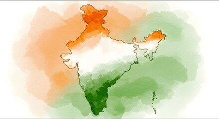 India map watercolor design