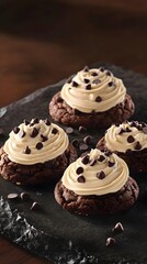 Delicious Chocolate Cookies with Creamy Frosting and Chocolate Chips