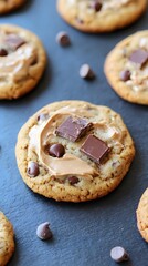 Delicious Peanut Butter Chocolate Chip Cookies Close Up
