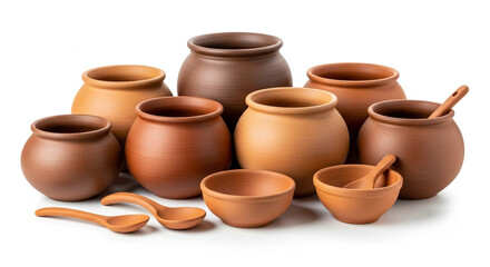 clay pots in the market