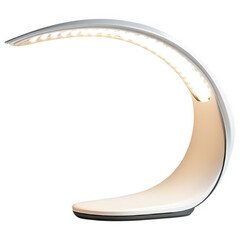Modern LED Desk Lamp: Capturing the elegance of modern design, this stylish LED desk lamp emits a warm glow.
