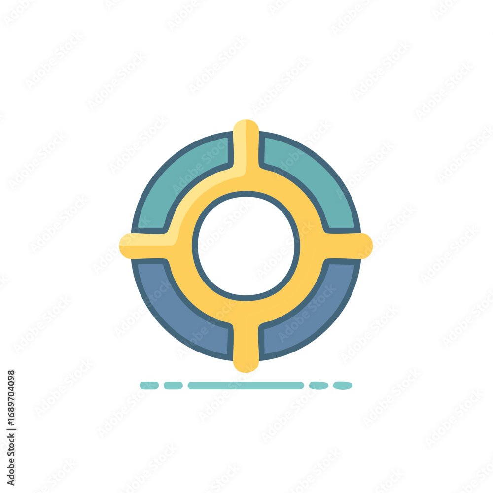 Poster flat design illustration of a target with a circle in the center