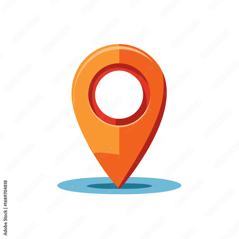 Aufkleber modern gradient orange gps map pointer icon for finding precise locations and addresses