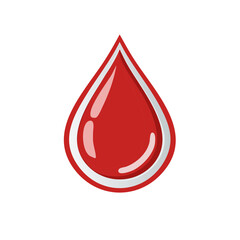 Vibrant Red Blood Drop Icon Representing Medical Health Donation and Life Saving Concepts