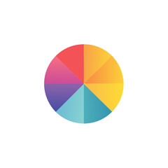 Colorful Circle Chart Segments with Gradient Fills Representing Proportions and Data Visualizations
