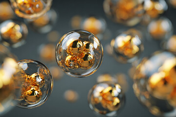 golden christmas balls