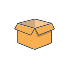 Open Cardboard Box Illustration for Shipping Delivery Moving Storage and Packaging