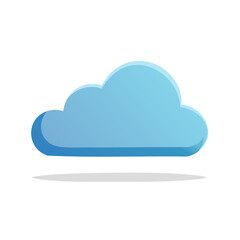Stylized Blue Cloud with Shadow