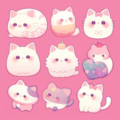 Obraz premium Animal figurines, stickers, child illustration