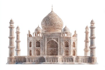 Fototapeta premium Intricate Marble Replica of Iconic Taj Mahal Architecture with Detailed Carvings and Stunning Design