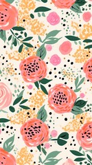 Rose Floral pattern art backgrounds.