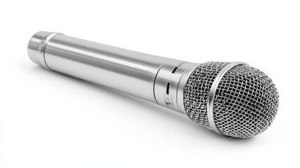 High-Quality Silver Microphone for Professional Audio Recording and Performance Use in Studio or Stage Settings