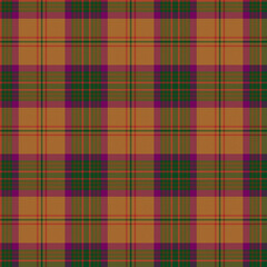 Green, Red, Brown, Purple, Orange Tartan Weave Pattern - Tile