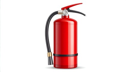 Red fire extinguisher on white background (1)
