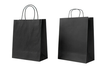 Two identical black paper shopping bags (2)