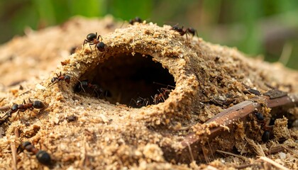 Close-up of an ant hill