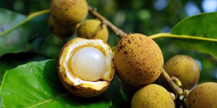 A close-up of Baccaurea ramiflora fruit, showcasing its delicious, juicy pulp.