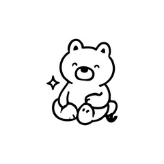 Obraz premium Cute cartoon bear sitting