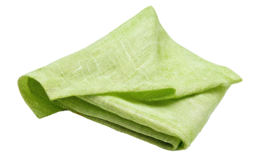 Folded light lime green linen napkin