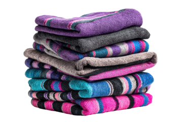 Stack of colorful striped socks