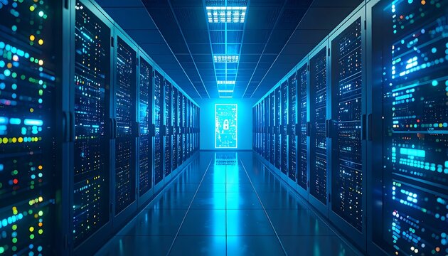 Futuristic server room interior (1)