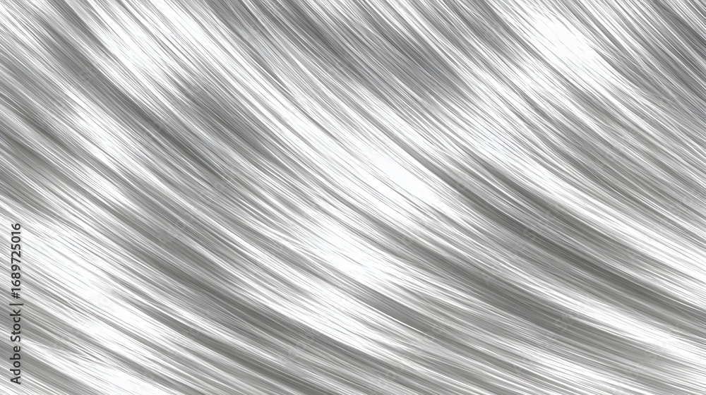 Poster close-up view of shiny, silver strands arranged in a curved pattern.