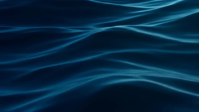 Blue texture ripples abstract background. Dark blue pattern waves backdrop. Smooth flowing water reflection in dark shades footage.