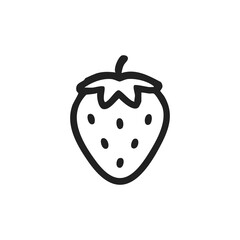 Simple black line drawing of a strawberry