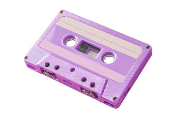 Fototapeta premium Purple audio cassette tape, slightly angled
