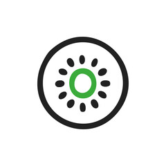 Simple kiwi fruit slice graphic
