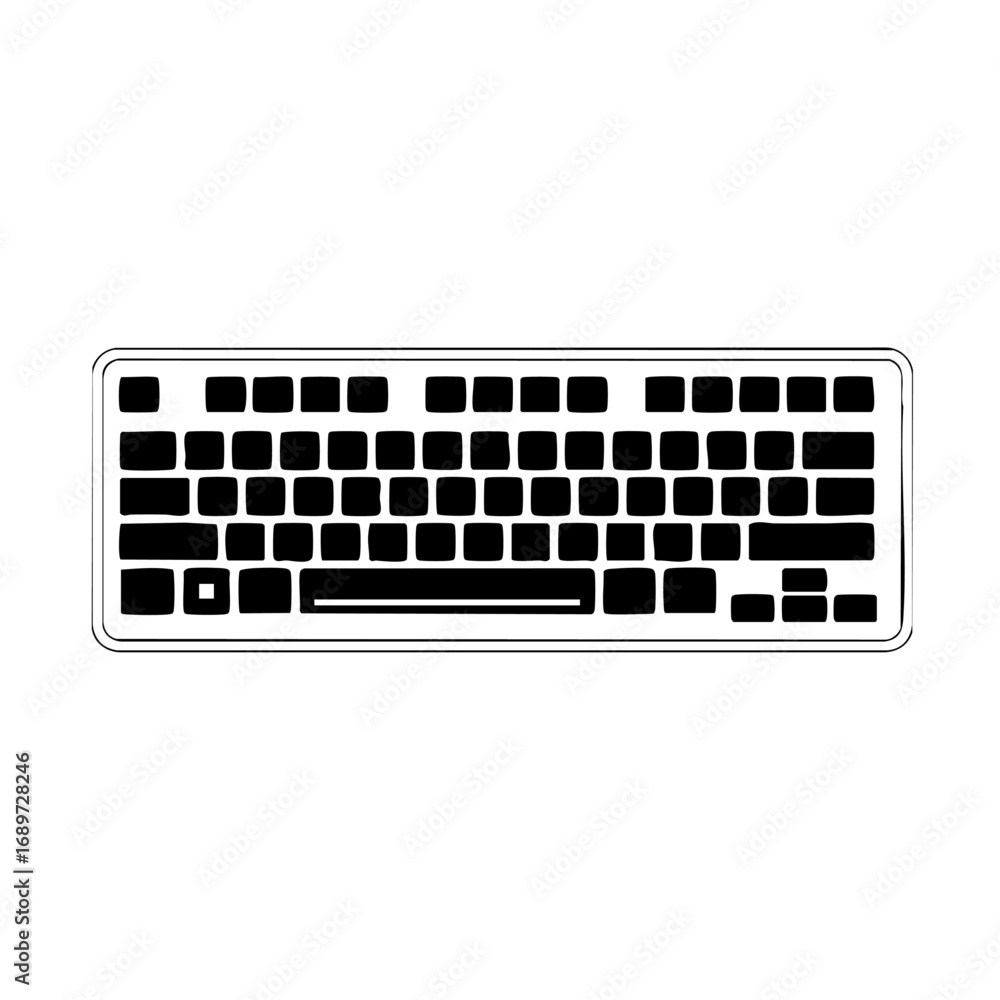 Aufkleber Sleek modern black keyboard design for digital creation and tech innovation