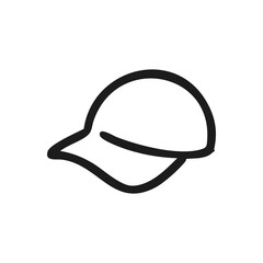 Simple black outline drawing of a baseball cap