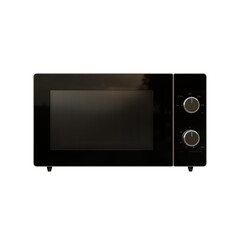 Silver Microwave Front View 3D Render Illustration