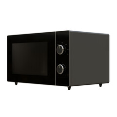 Obraz premium Silver Microwave Right Side View 3D Render Illustration