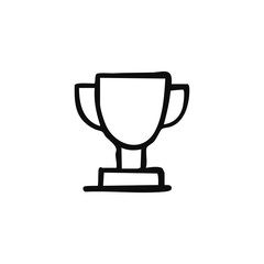 Simple black outline drawing of a trophy