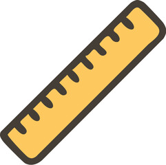Yellow Ruler Measurement Tool School Supplies Icon.